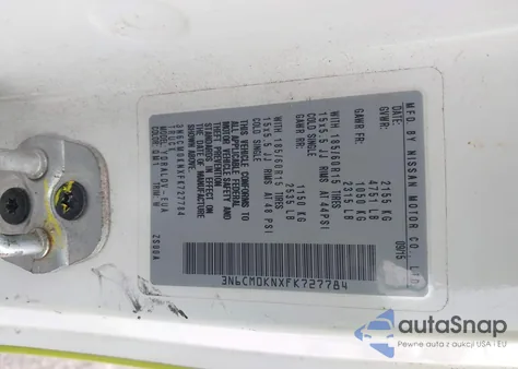 2015 Nissan Nv200 S z USA, uszkodzony, nr VIN 3N6CM0KNXFK727784